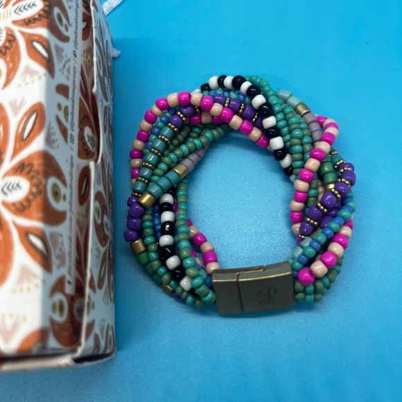 NWT Plunder Malakai Bracelet. Accented With Pink Purple Blue Black & White Beads - Picture 7 of 8